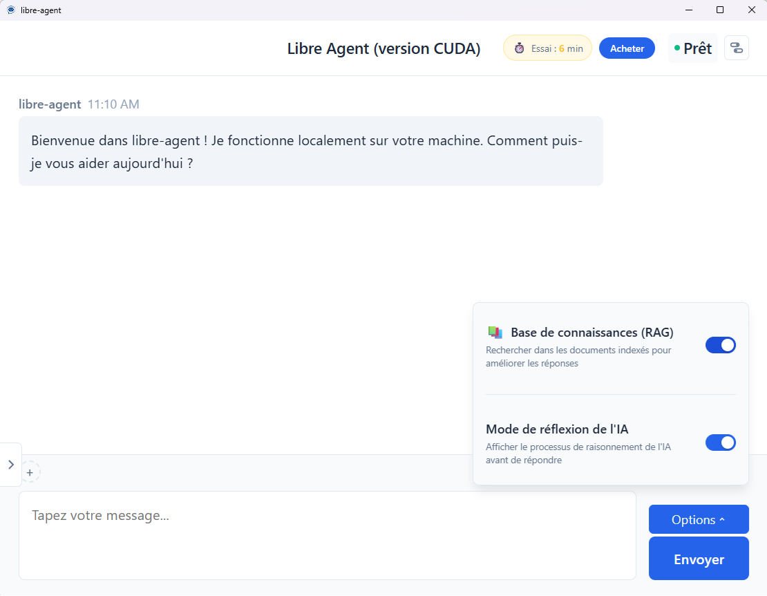 Activer ou désactivé le RAG dans la session